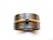 Titan Textbandring, Ringschiene Gelbgold, 004ct Brillant Titan Textbandring, Ringschiene Gelbgold, Brillant