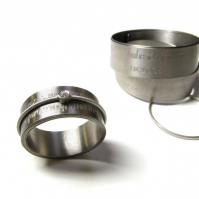 Textbandring Titan, Platin Ringschiene, Brillant