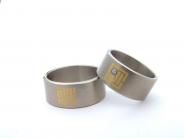 Trauringe tauschiertes Titan, Gold, Brillant Trauringe tauschiertes Titan, Gold, Brillant